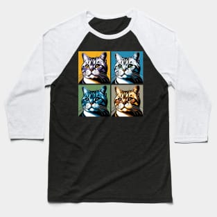 American Shorthair Pop Art - Cat Lovers Baseball T-Shirt